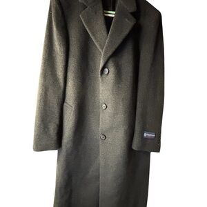Stafford Men's Black Long Pea Coat
